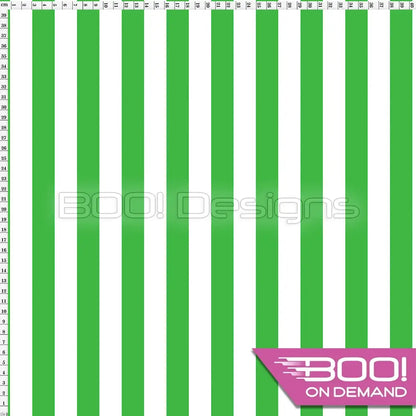 Spandex Stripes 22mm White Green Fabric