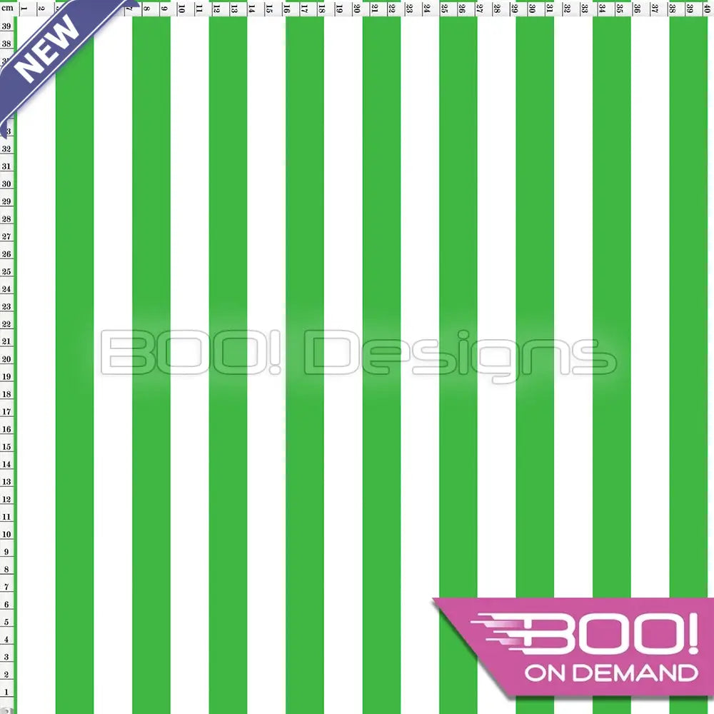 Spandex Stripes 22mm White Green Fabric