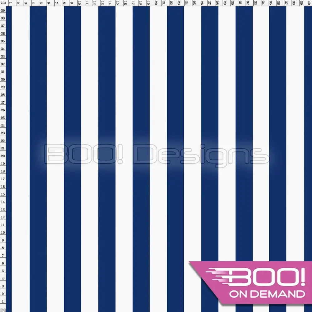 Spandex Stripes 22mm White Navy - Fabric