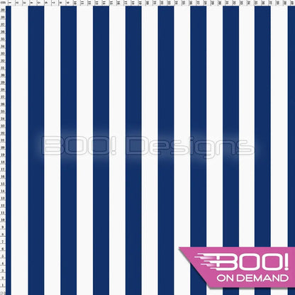 Spandex Stripes 22mm White Navy - Fabric