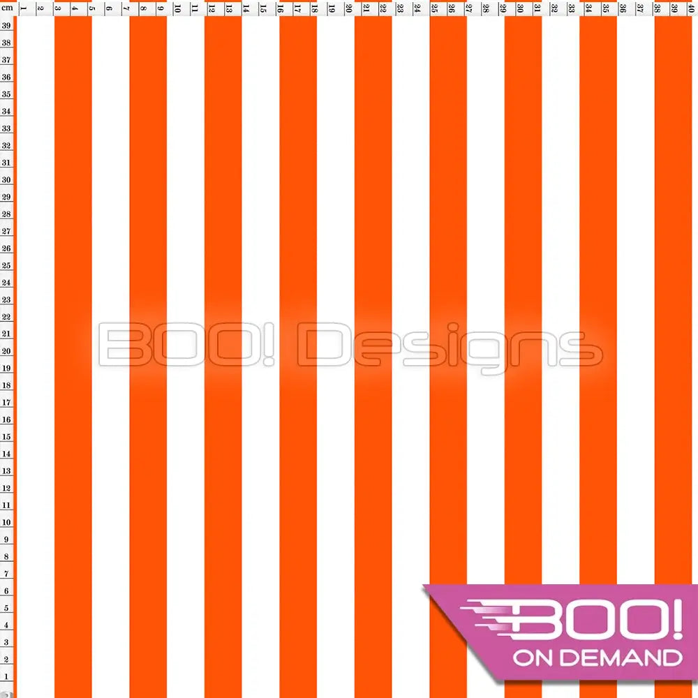 Spandex Stripes 22mm White Orange Fabric