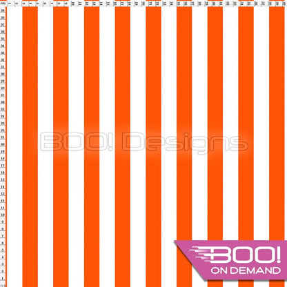 Spandex Stripes 22mm White Orange Fabric