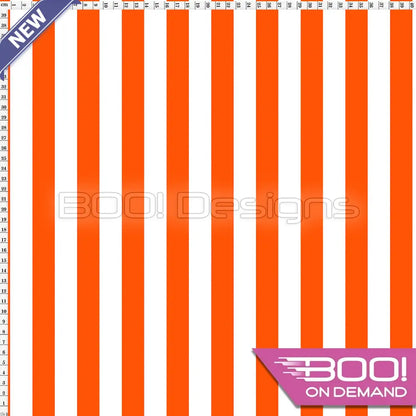 Spandex Stripes 22mm White Orange Fabric
