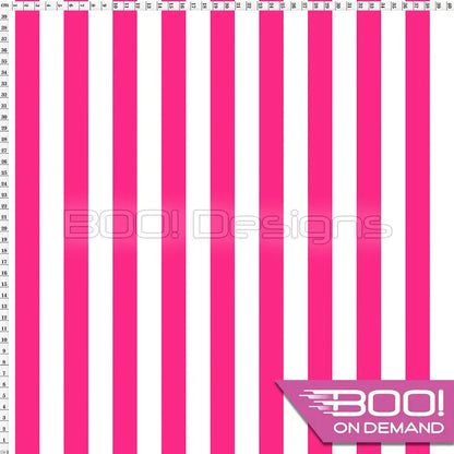 Spandex Stripes 22mm White Pink Fabric