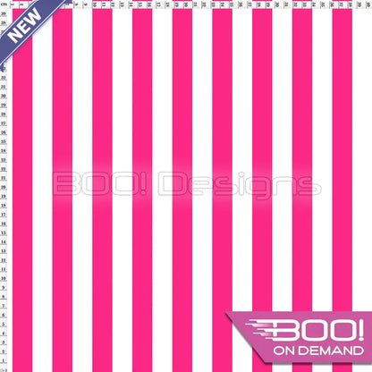 Spandex Stripes 22mm White Pink Fabric