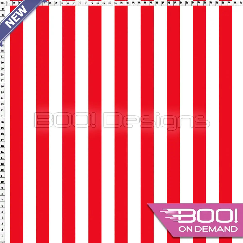Spandex Stripes 22mm White Red Fabric