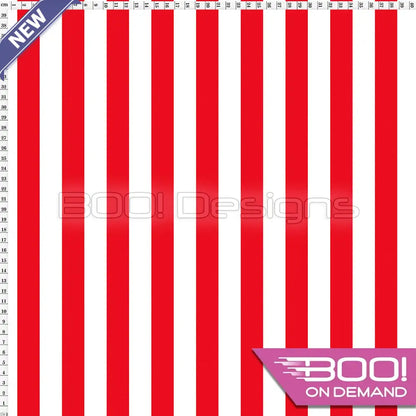 Spandex Stripes 22mm White Red Fabric