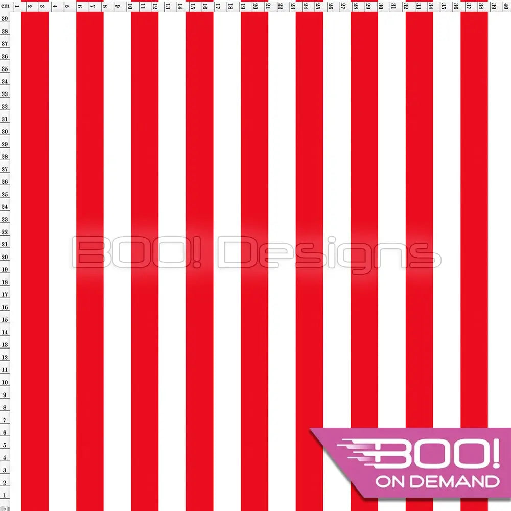 Spandex Stripes 22mm White Red Fabric