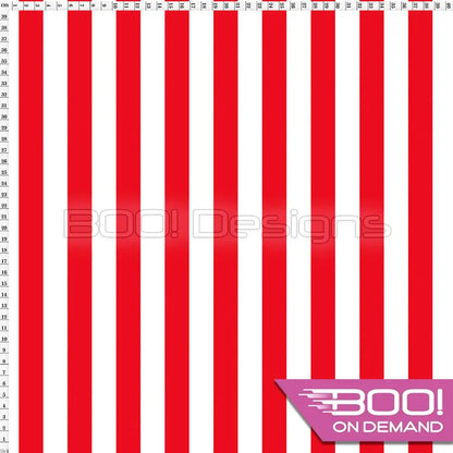 Spandex Stripes 22mm White Red Fabric