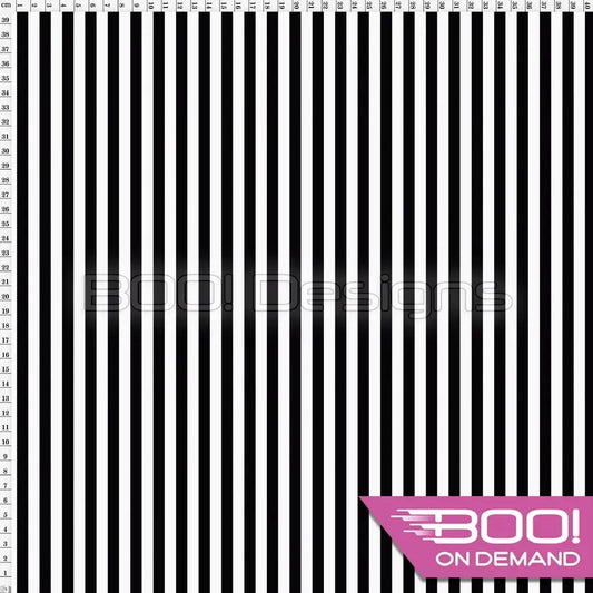 Spandex Stripes 7.5mm Black White - Fabric
