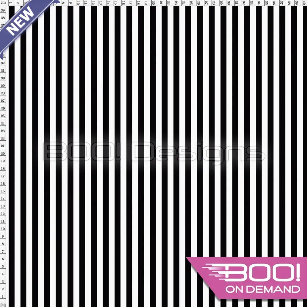 Spandex Stripes 7.5mm Black White - Fabric