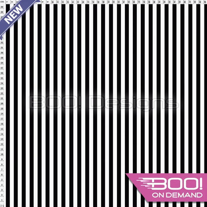 Spandex Stripes 7.5mm Black White - Fabric