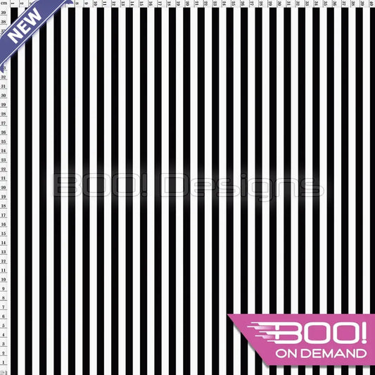 Spandex Stripes 7.5mm Black White - Fabric