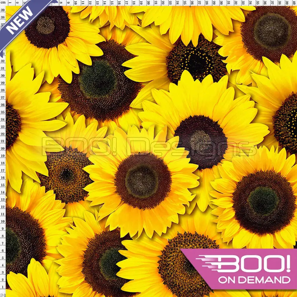 Spandex Sunflowers Yellow - Fabric