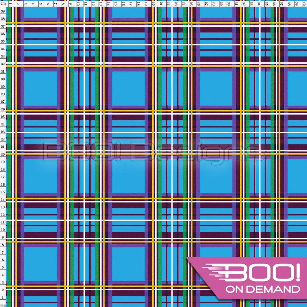 Spandex Tartan Blue Fabric