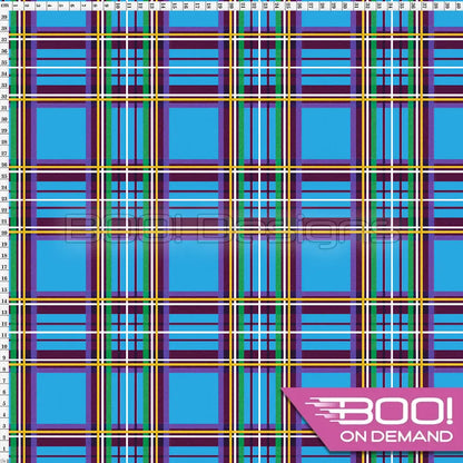 Spandex Tartan Blue Fabric