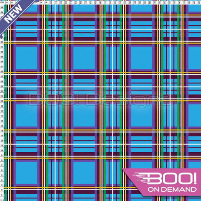 Spandex Tartan Blue Fabric