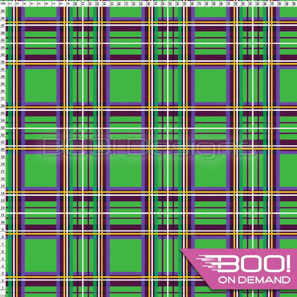 Spandex Tartan Green Fabric