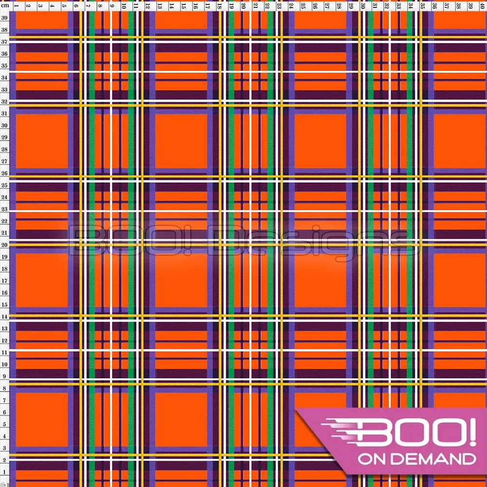 Spandex Tartan Orange Fabric