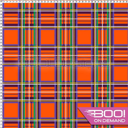 Spandex Tartan Orange Fabric