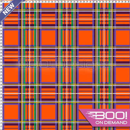 Spandex Tartan Orange Fabric
