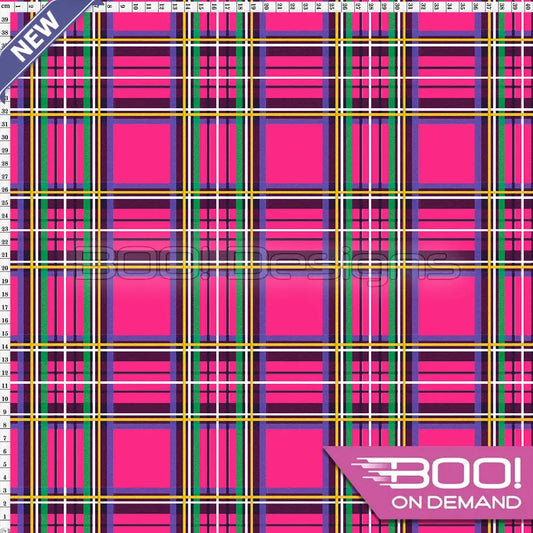Spandex Tartan Pink Fabric