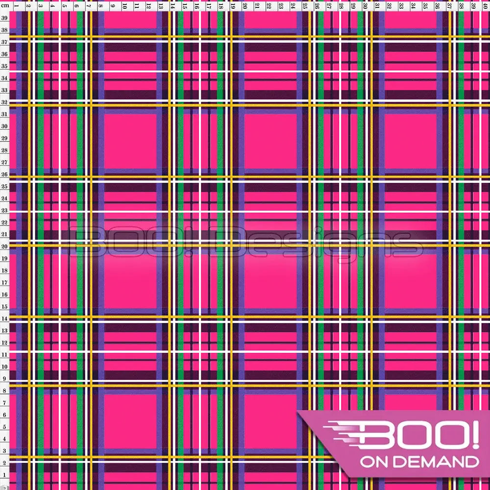 Spandex Tartan Pink Fabric