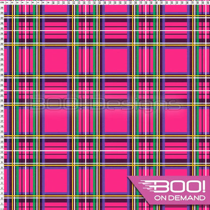 Spandex Tartan Pink Fabric
