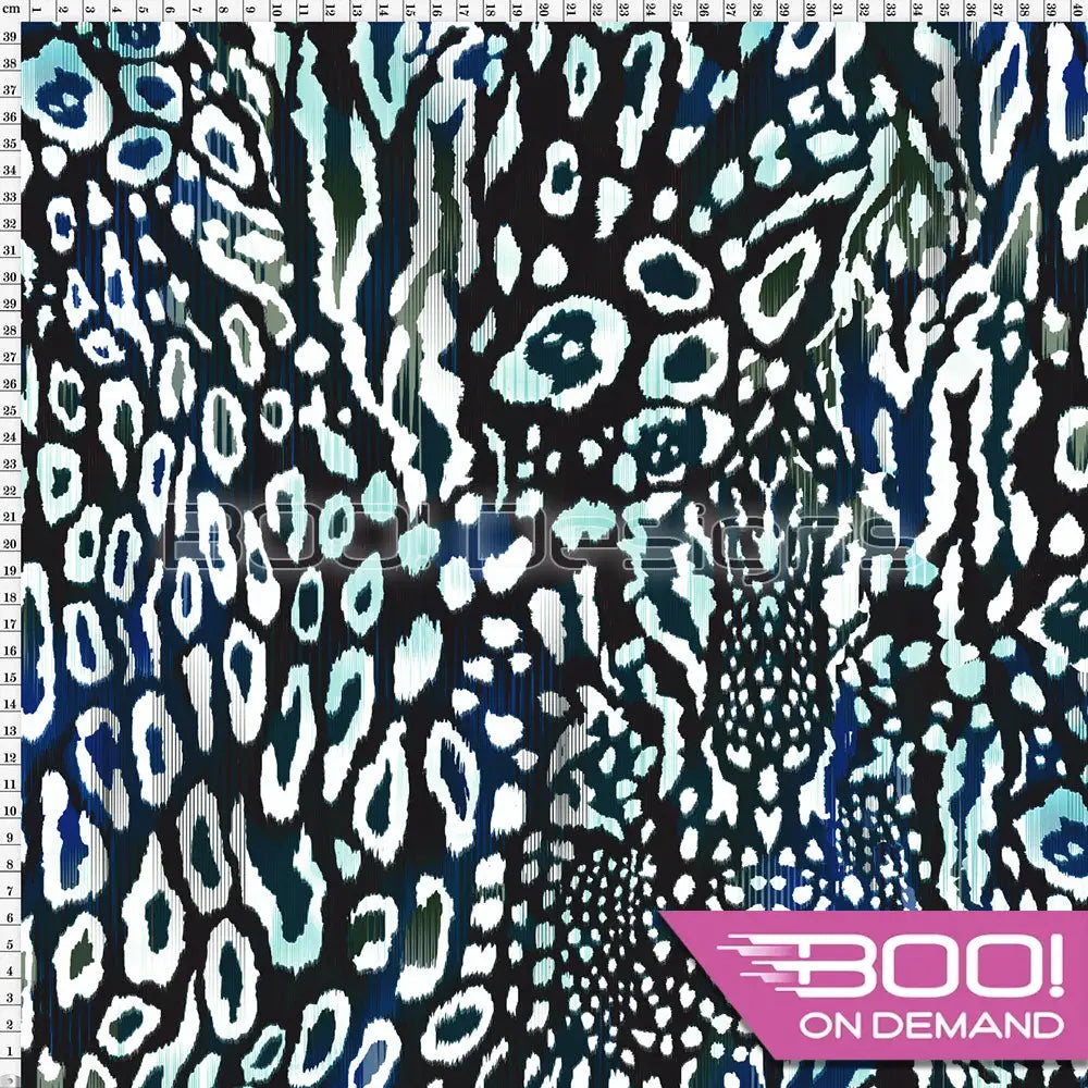 Spandex Textured Leopard Mint Fabric