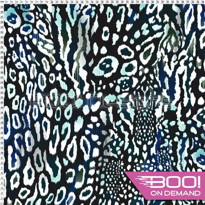 Spandex Textured Leopard Mint Fabric