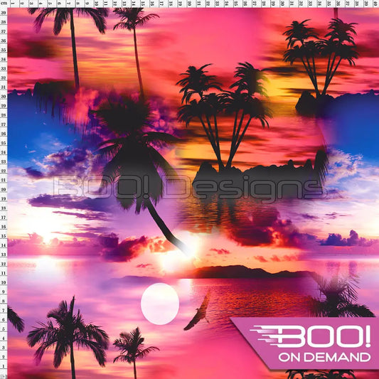 Spandex Tropical Sunset Fabric