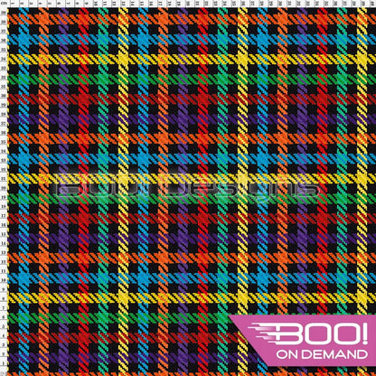 Spandex Tweed Check Rainbow Fabric