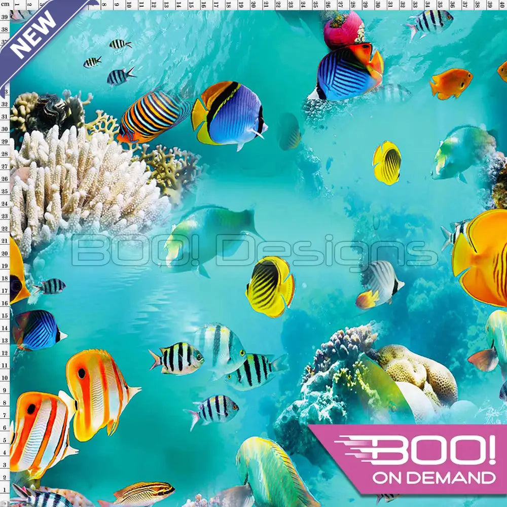Spandex Underwater Coral Green - Fabric