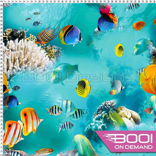 Spandex Underwater Coral Green - Fabric