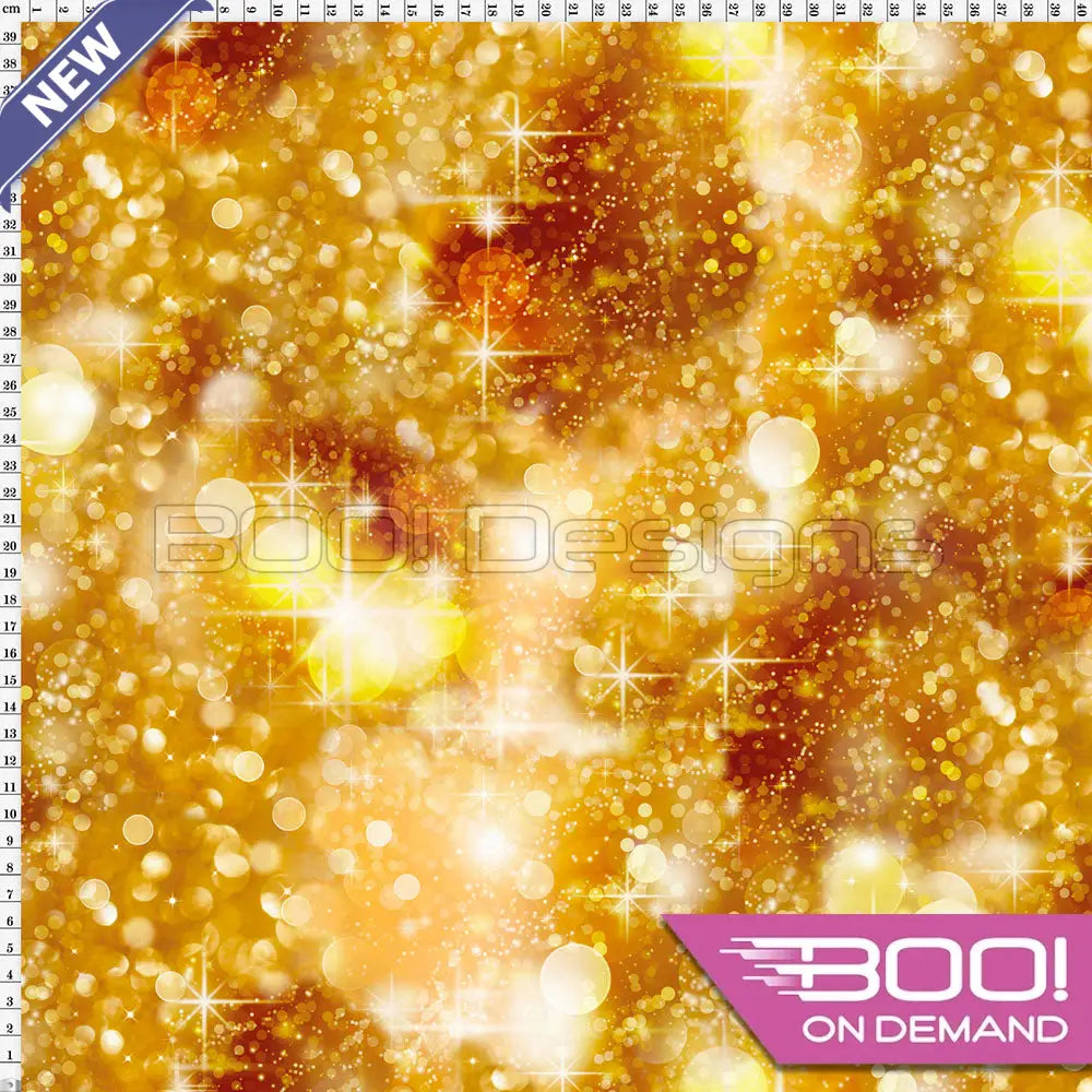 Spandex Unicorn Sparkles Gold Fabric