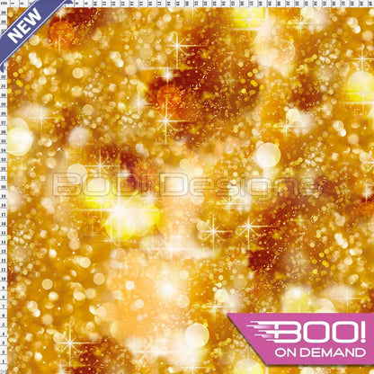 Spandex Unicorn Sparkles Gold Fabric