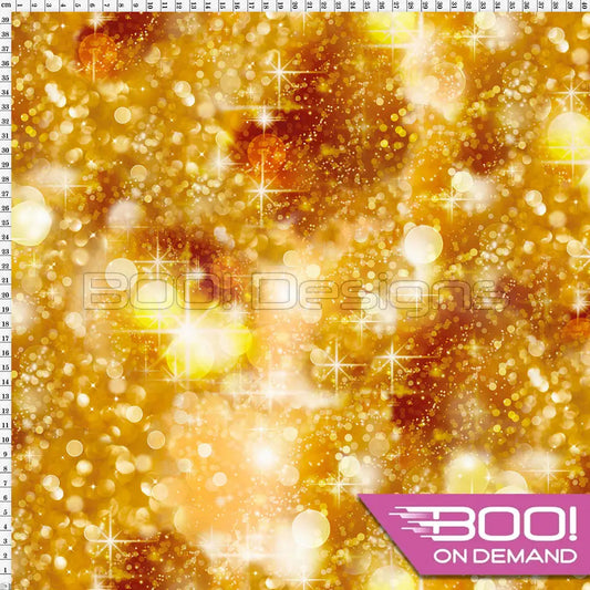 Spandex Unicorn Sparkles Gold Fabric