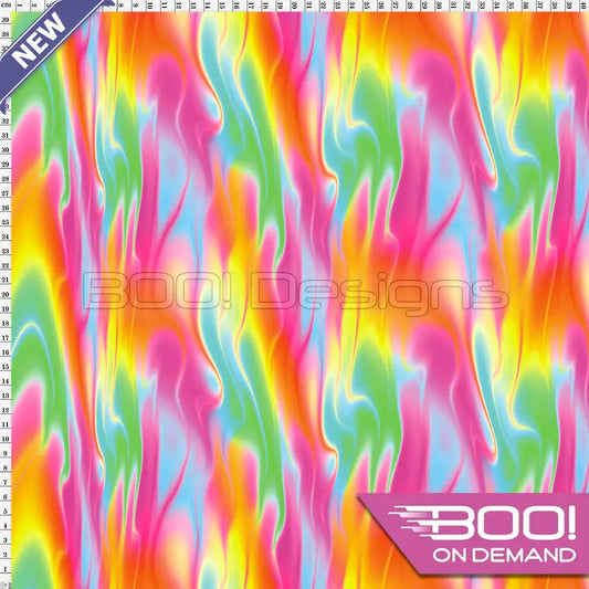 Spandex Voodoo Orange Blue Green Fabric