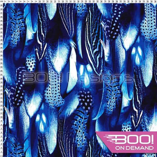 Spandex Warrior Feathers Royal Fabric