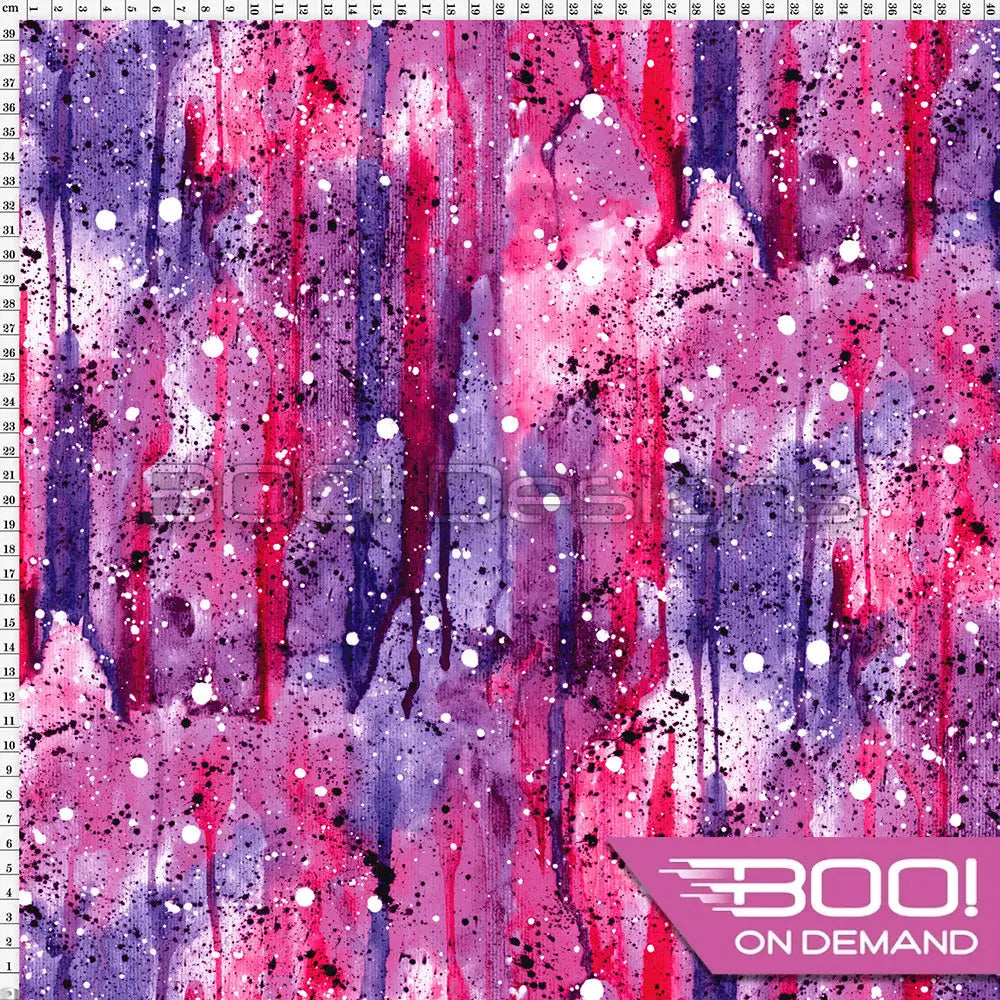 Spandex Warrior Splat Pink Purple Fabric