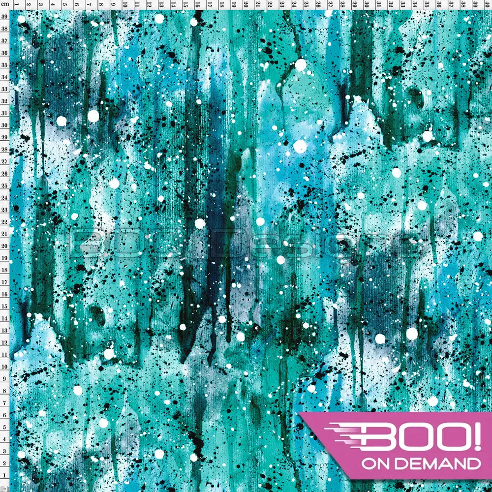 Spandex Warrior Splat Teal Fabric