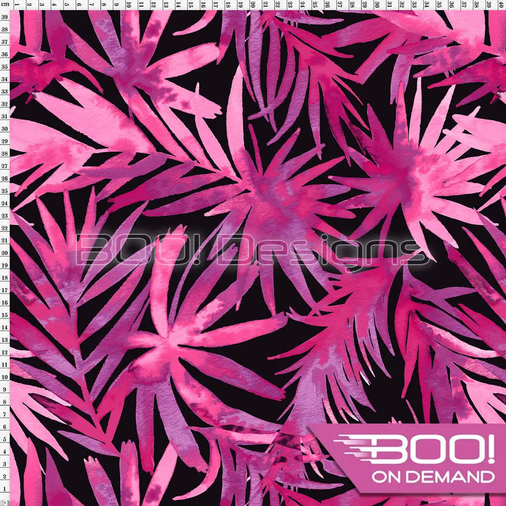 Spandex Water Palm Pink Fabric