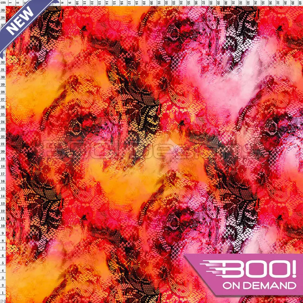 Spandex Watercolour Lace Sunglow - Fabric