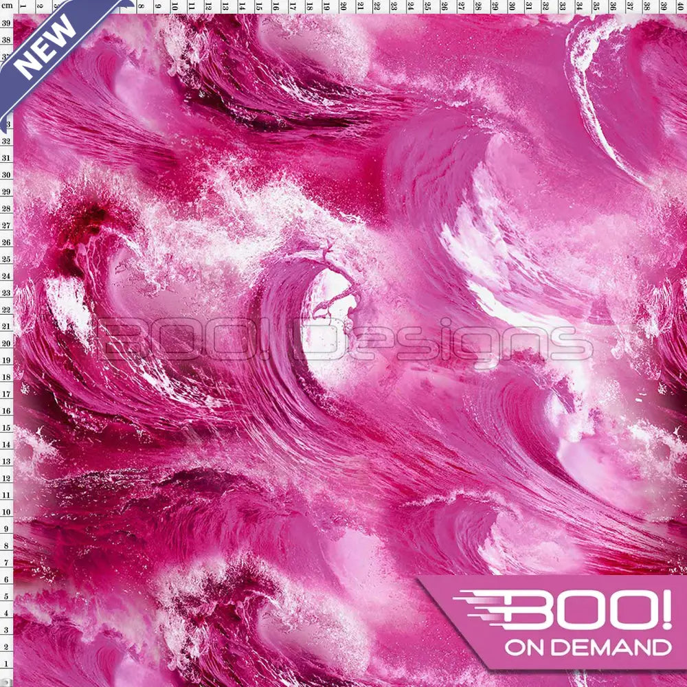 Spandex Waves Pink - Fabric