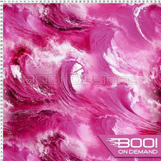 Spandex Waves Pink - Fabric