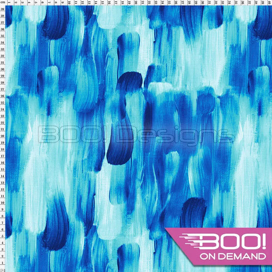 Spandex Wide Brushstroke Blue Fabric
