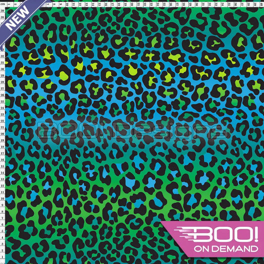 Spandex Wild Ombre Green Blue Fabric