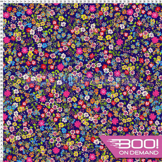 Spandex Wildflower Navy Fabric