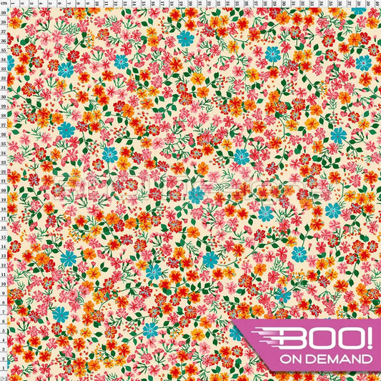 Spandex Wildflower Peach - Fabric