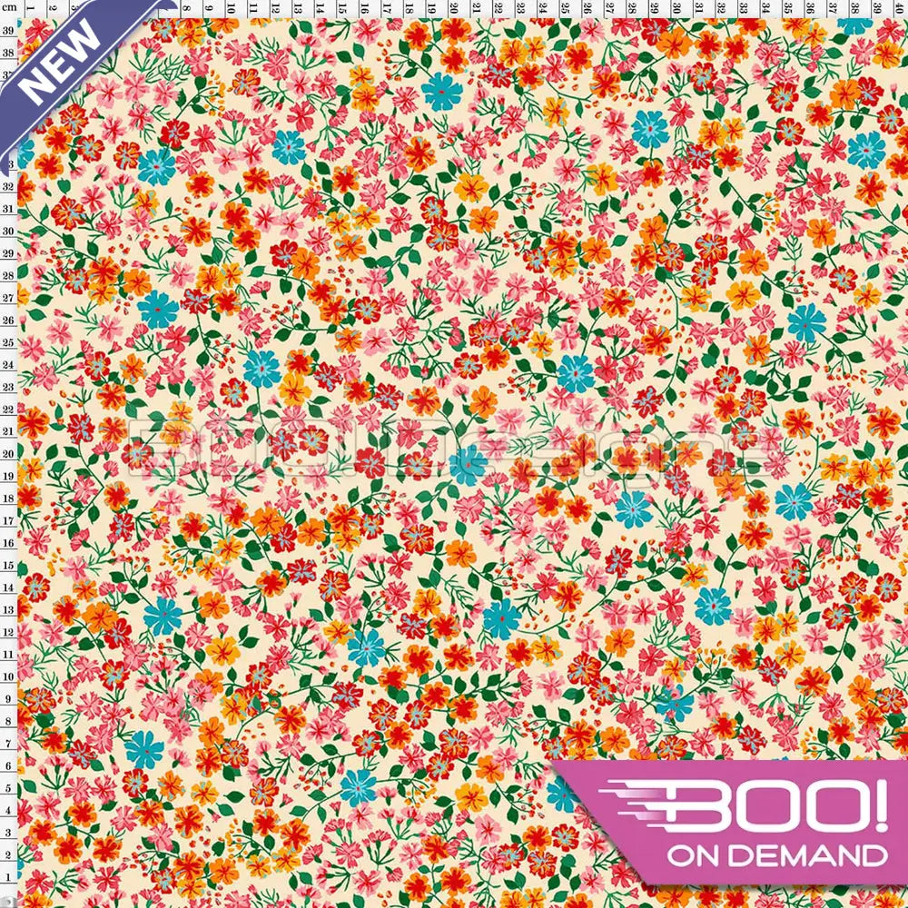 Spandex Wildflower Peach - Fabric